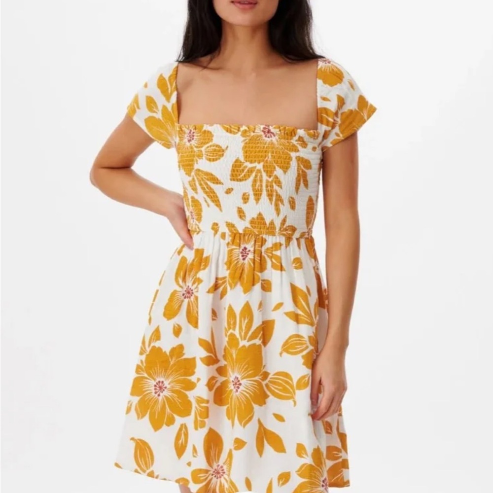 Rip Curl Azalea Mini Dress Gold Floral